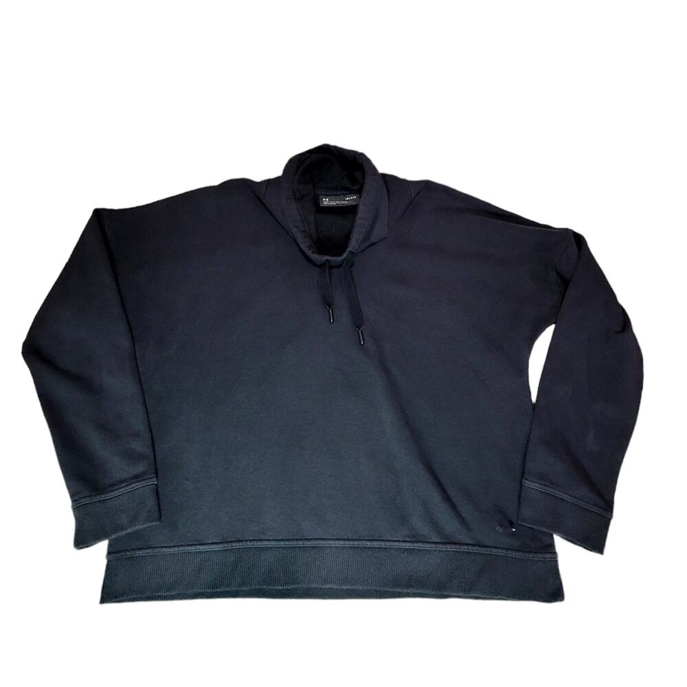 Under Armour Oversize Cowl Neck black logo hoodie women's sz L